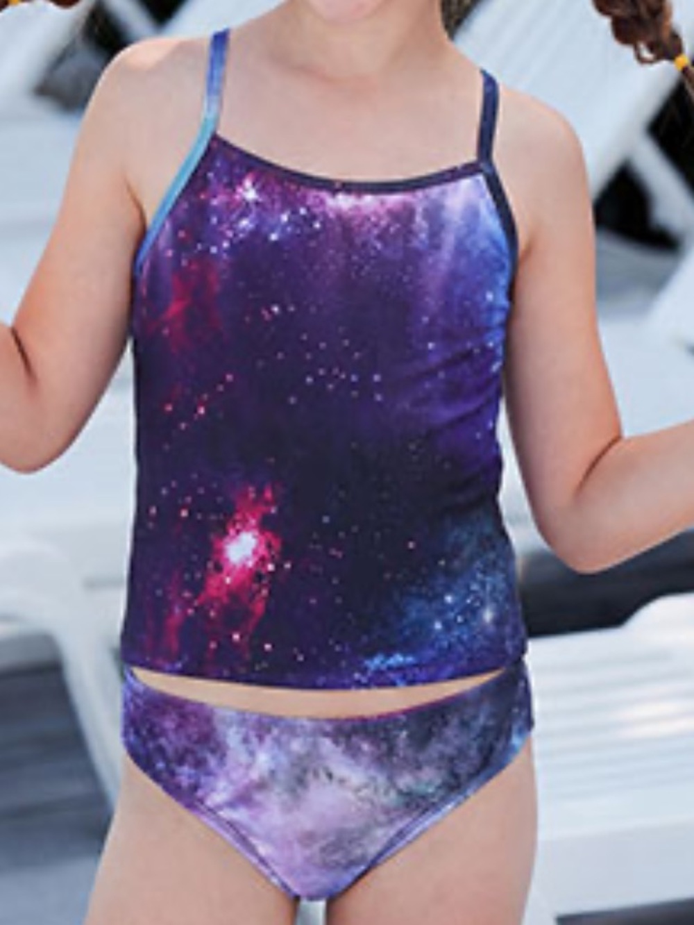 New Girls size 16 Purple Nebula Tankini Top and Bottom!